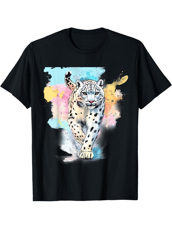 Snow Leopard Lover White Leopard Animal Snow Leopard Face T-Shirt