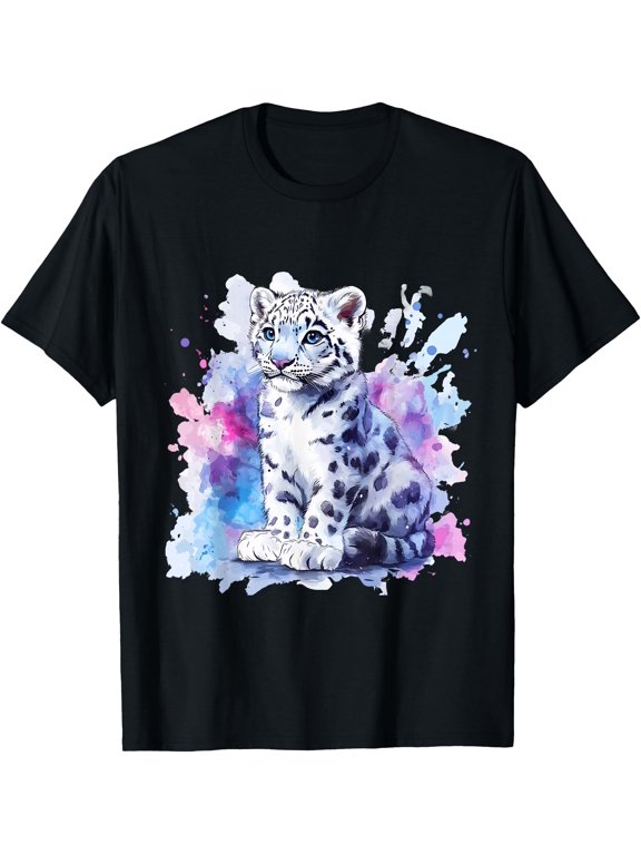 Snow Leopard Lover White Leopard Animal Snow Leopard Face T-Shirt