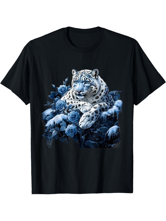 Snow Leopard Lover White Leopard Animal Snow Leopard Face T-Shirt