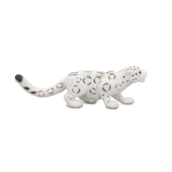 Snow Leopard, Panthera uncia, Ounce, Irbis, Hand Painted, Educational, Rubber Animal, Realistic Figure, Lifelike, Gift, 3 " SF53 B58
