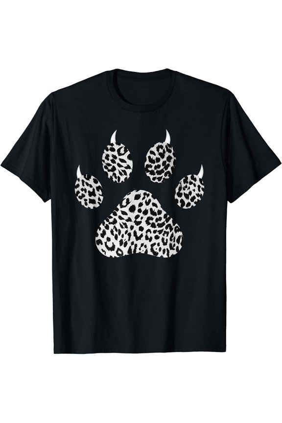 Snow Leopard Paw Print With Claws - Fierce Cheetah Pattern T-Shirt