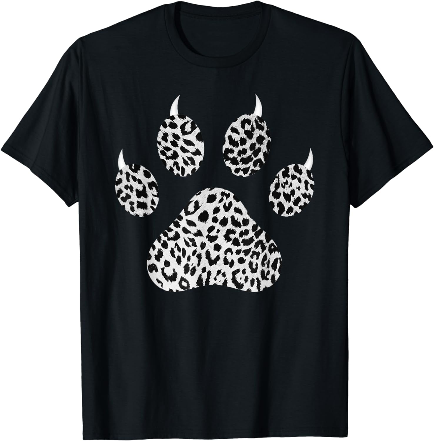 Snow Leopard Paw Print With Claws - Fierce Cheetah Pattern T-Shirt
