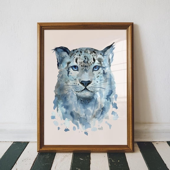 Snow Leopard Poster: Wildlife Animal Wall Art, Unframed Poster Size 24x36
