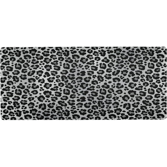 Snow Leopard Print Gray Large Gaming Mouse Pad Big Mousepad Mice Keyboard Mat with Non-Slip Rubber Base for Computer Laptop Home & Office, 31.5 X 11.8 inch