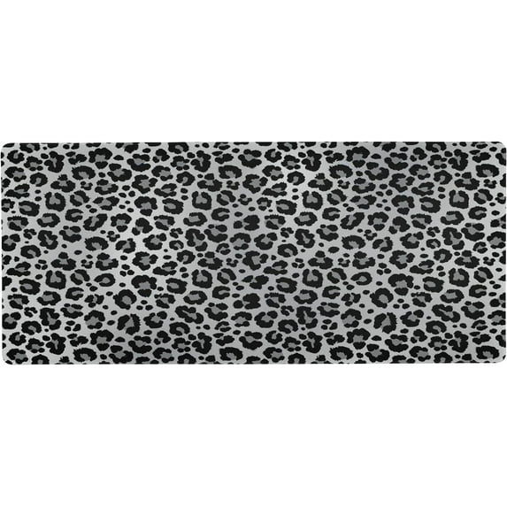Snow Leopard Print Gray Large Gaming Mouse Pad Big Mousepad Mice Keyboard Mat with Non-Slip Rubber Base for Computer Laptop Home & Office, 35.4 X 15.7 inch