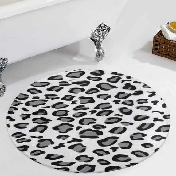 Snow Leopard Round Carpet Circle Rug Outdoor Patio Area Rug Washable Large Area Rugs Hallway Room Decor Fitness Mats