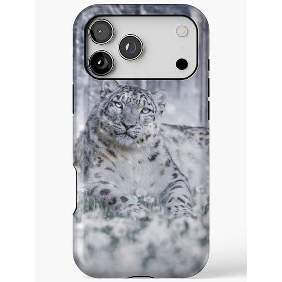 Calif Snow Snow Leopard in Winter Forest Tough Phone Case for Apple iPhone ...