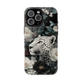 thumbnail image 1 of Snow Leopard with White Flower Garden Cat Artwork Phone Case with iPhone 11 to 17 Pro Max Samsung Galaxy Pixel, 1 of 2