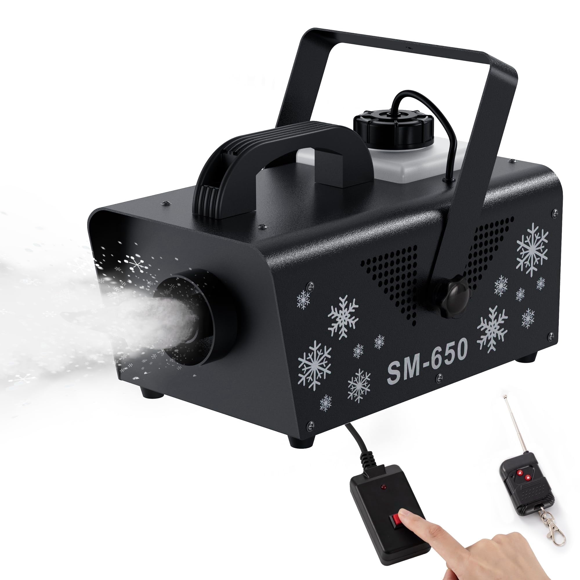 IMONE 650W Snow Machine Christmas Gift, Snow Maker Machine,Artificial Snow Making Machine, Snowflake Machine Snow Machine Indoor with Remote,Snow Machines for Outdoors Party Parade Picture