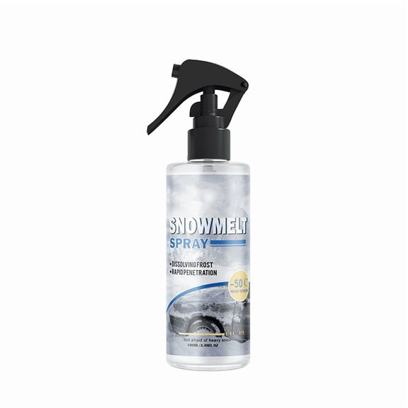 Snow Melt Spray 3.38fl oz, Winter Car Windshield De-Icer Spray for Fast Ice & Snow Melting, Anti-Freezing Protection