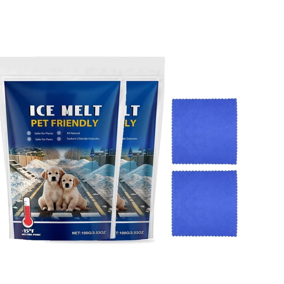 Snow Melting Deicer Ice Melt Agent, Powerful Fast Acting Formula Safe for Pets And Concrete Long Lasting Clean Surface Effect for Home Sidewalks Public Areas And High Traffic Winter Use