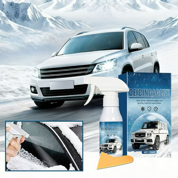 Snow Melting Deicer Ice Remover Spray for Cars - Fast Acting Windshield Washer Fluid Anti-Freeze Winter Automotive Vehicle Protection Outdoor Driveway Safe