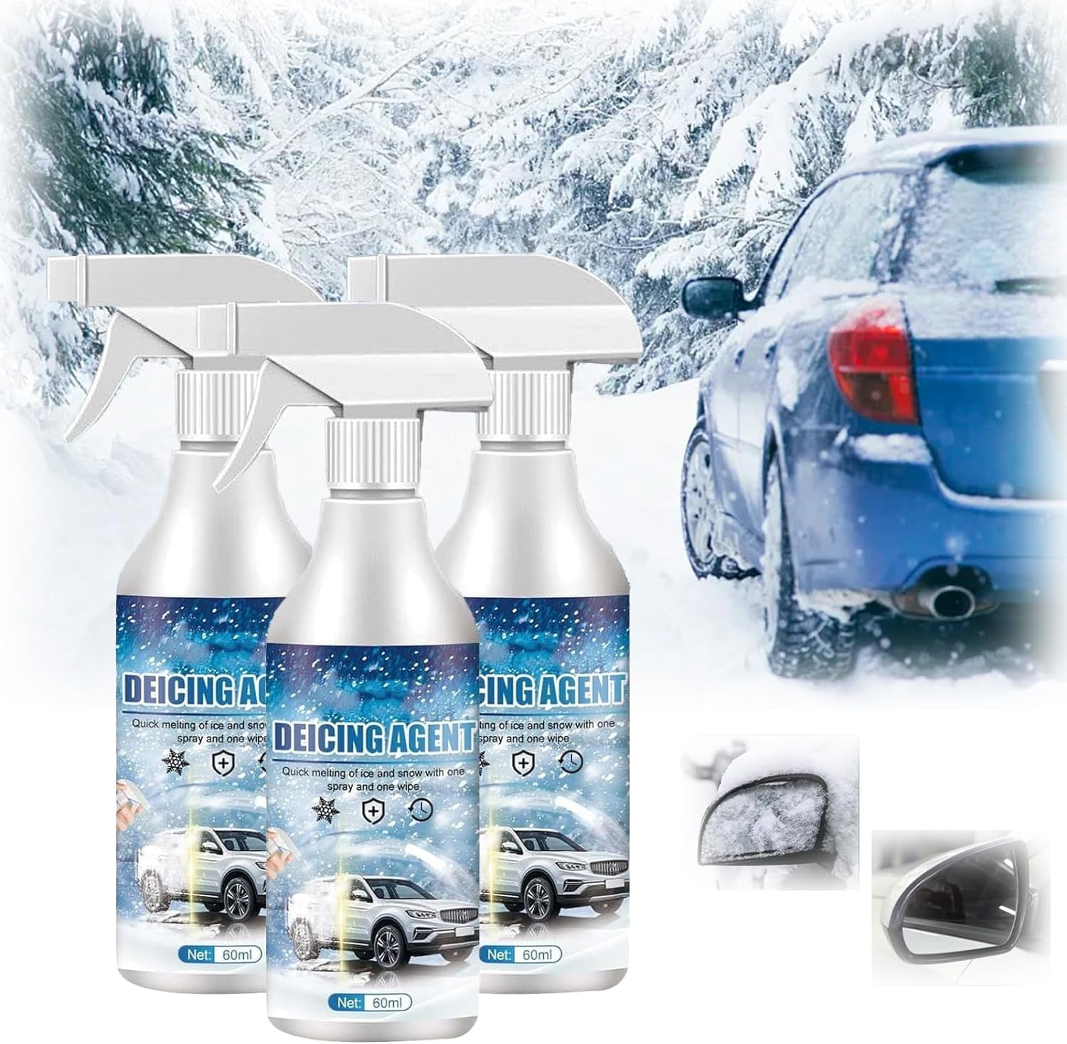 Snow Melting Spray,Defrosting Anti Frost Spray Deicer Spray,Auto