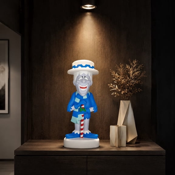 Snow Miser LED Blow Mold, 11.8 Inch Retro Glowing Yard Decor, Fun Collectible Holiday Statue for Porch, Patio & Garden Display