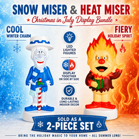 Snow Miser LED Lighted Blow Mold and Heat Miser LED Lighted Blow Mold Christmas in July Display Retro Miser Brothers Inspired Christmas Decor