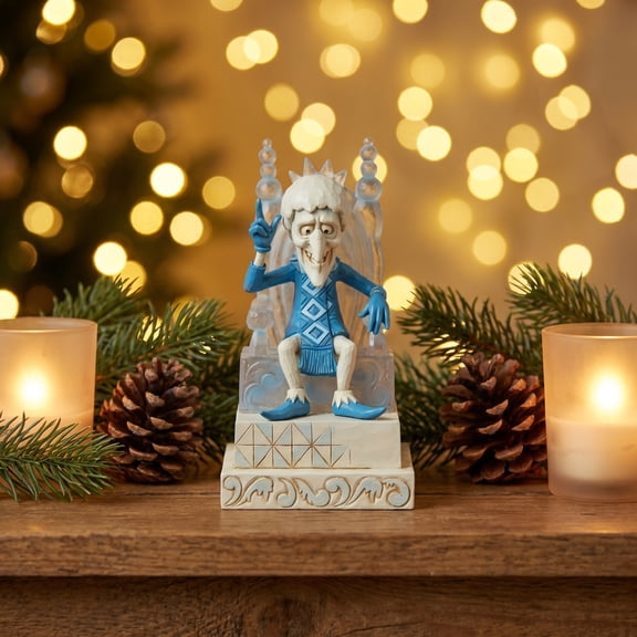 Snow Miser Throne Resin Figurine The Year Without Santa Claus, 6.5 Inch Full Sitting Character Statue, Christmas in July