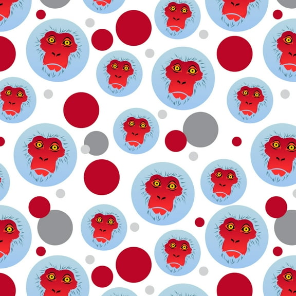 Snow Monkey Face Red Premium Gift Wrap Wrapping Paper Roll