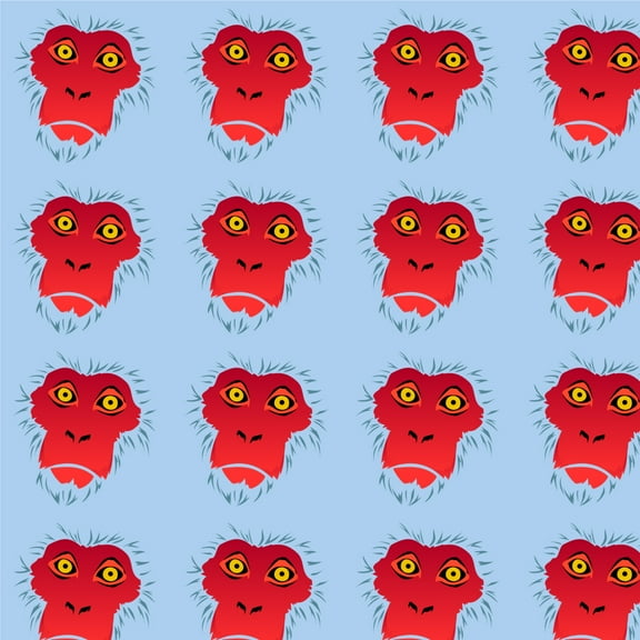 Snow Monkey Face Red Premium Roll Gift Wrap Wrapping Paper