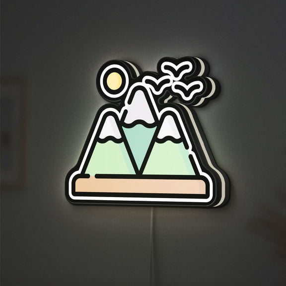 Snow Mountain 3D Novelty Light Box, High Altitude Landscape Decor, Ideal for Nature Fans and Winter Lovers (Height 12 inch, 30cm)