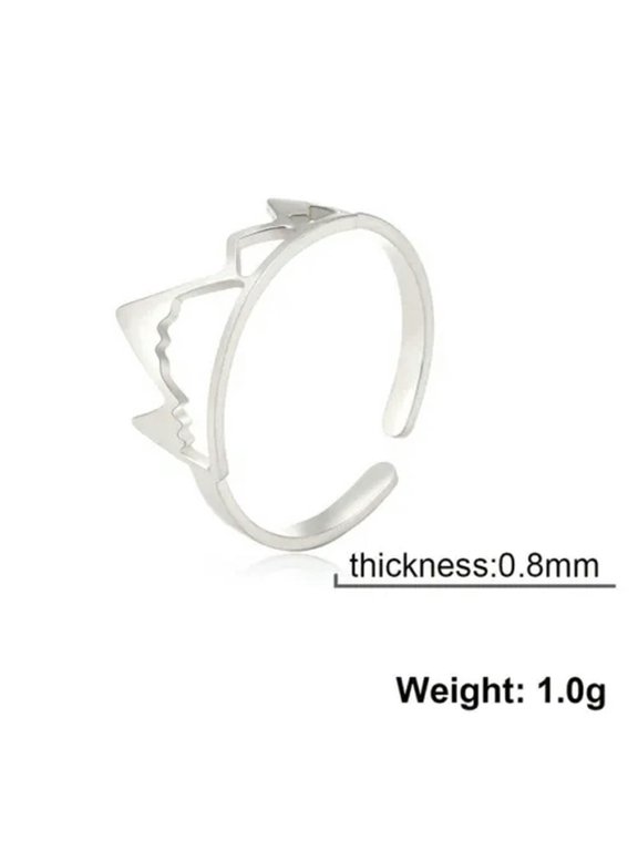 Snow Mountain Adjustable Rings Stainless Steel Ring Jewlery for Women