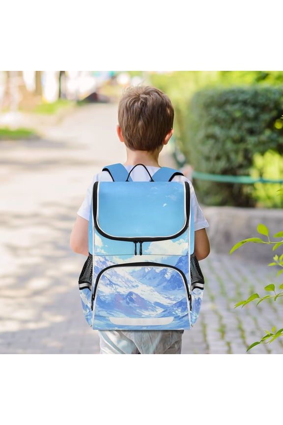 Snow Mountain Backpack Big Laptop Backpack Casual Daypack Quilted Large Capacity Large Bookbags