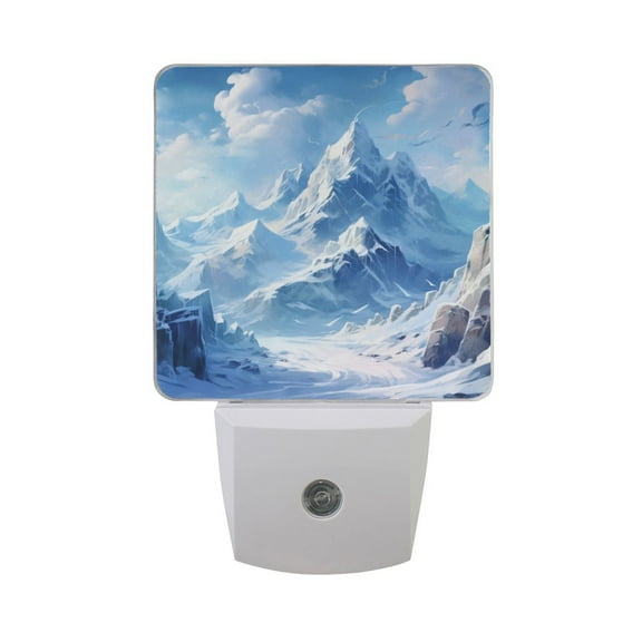 Snow Mountain Clouds LED Night Light with Smart Sensor Plug Into Wall Dusk to Dawn 2 packs