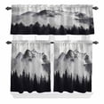 thumbnail image 1 of Snow Mountain Curtain Valances Set Nature Scenery Black Forest Vintage Style Kitchen Curtains 24&nbsp;inch Length Rod Pocket Valance and Tiers 3 Piece Set Small Bedroom Bathroom Laundry Decor, 1 of 9