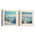 thumbnail image 1 of Snow Mountain Natural Landscape Wall Art Modern Bathroom Decor for Office Bedroom Kitchen Dining Room 12x12 Inch 2PCS, 1 of 2