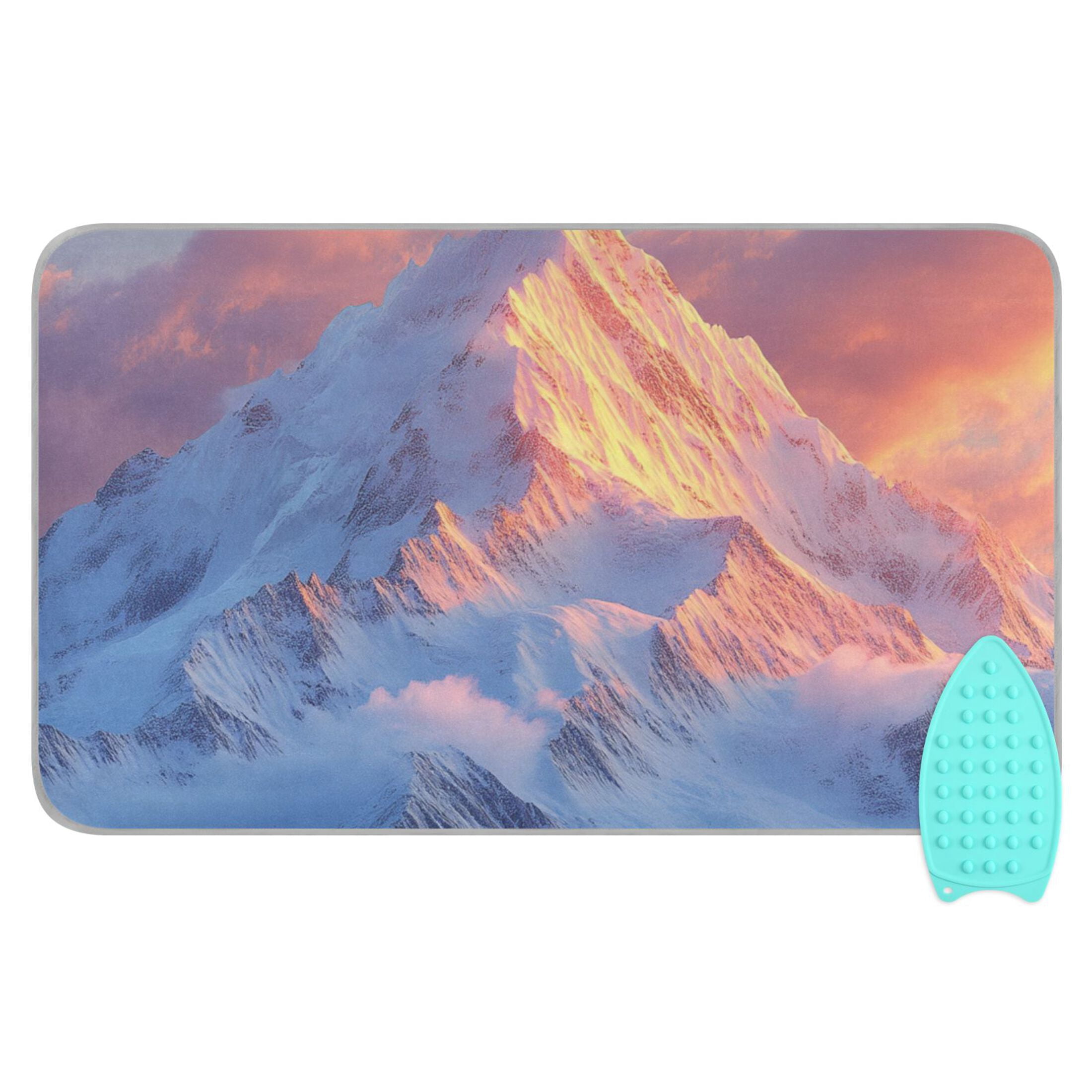 Snow Mountain Of Sunrise Clouds Ironing Mat Blanket Portable Travel Ironing Pad Heat Resistant Pad 47.2" x 27.6”