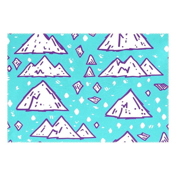 Snow Mountain Pattern 12x18in Heat-Resistant Non-Slip Place Mat, Durable and Wrinkle-Resistant