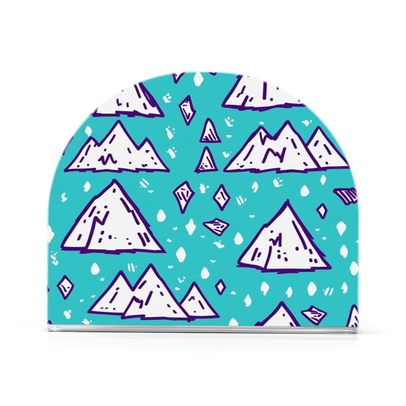Snow Mountain Pattern Thick U Shape Acrylic Napkin Holder Non Slip Space Saving for Kitchen
