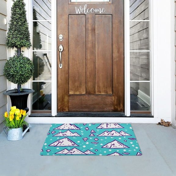 Snow Mountain Pattern Versatile Absorbent Door Mat, Non-Slip, Easy to Clean 32''x20''