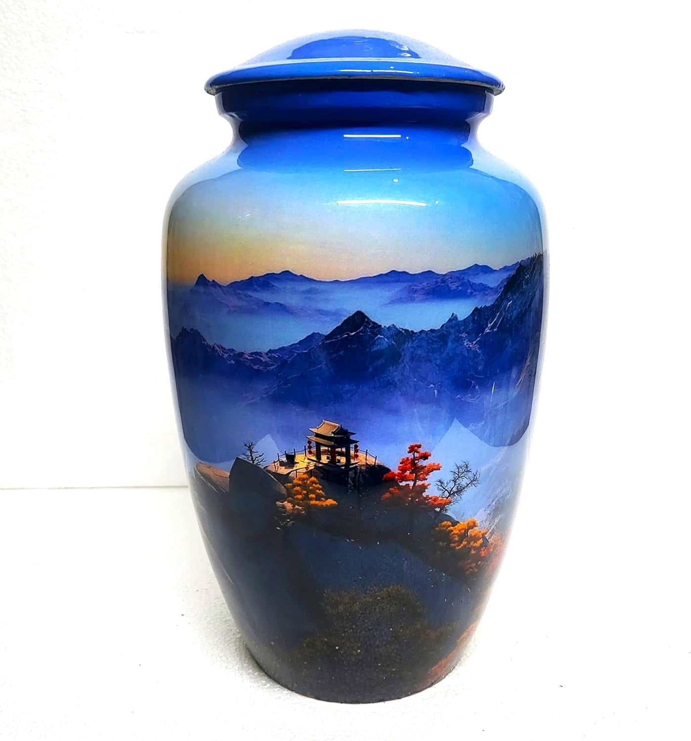 Snow Mountain Urn – 10-Inch Memorial Urn for Human or Pet Ashes | Elegant Design for Adults, Dogs, and Loved Ones