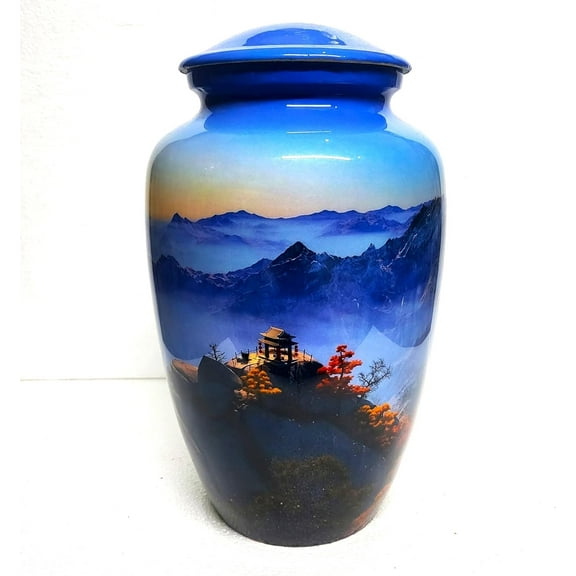 Snow Mountain Urn  10-Inch Memorial Urn for Human or Pet Ashes | Elegant Design for Adults, Dogs, and Loved Ones