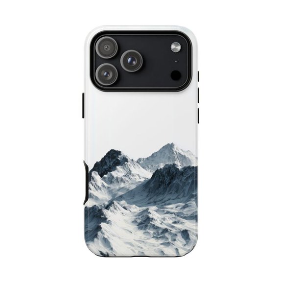 Snow Mountains Minimalist Contour Peak Case with iPhone 17 to 11 Pro Max