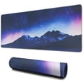 thumbnail image 1 of Snow Mountains Under the Purple Stars&nbsp;mouse Padswaterproofno Slip&nbsp;for Office Home Work GamingmousepadsRubber Base Mousepad with Stitched Edges 31.5x11.8inches, 1 of 7