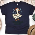 thumbnail image 1 of Snow Much Goose Shirt | Funny Goose with Lights Graphic Tee | Unisex Casual T-Shirt, Navy, Size 2XL, 1 of 6