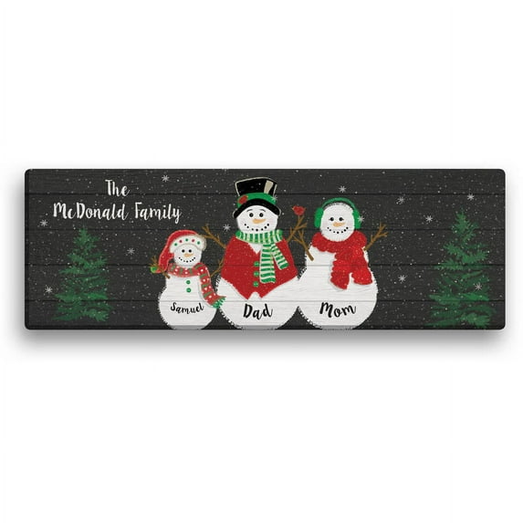 Snow Much Love Personalized 6" x 18" Canvas, Up to 4 Kids