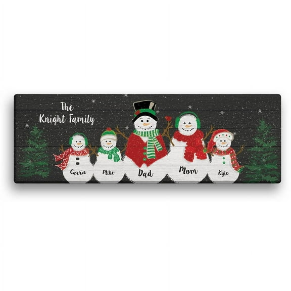 Snow Much Love Personalized 9" x 27" Canvas, Up to 4 Kids