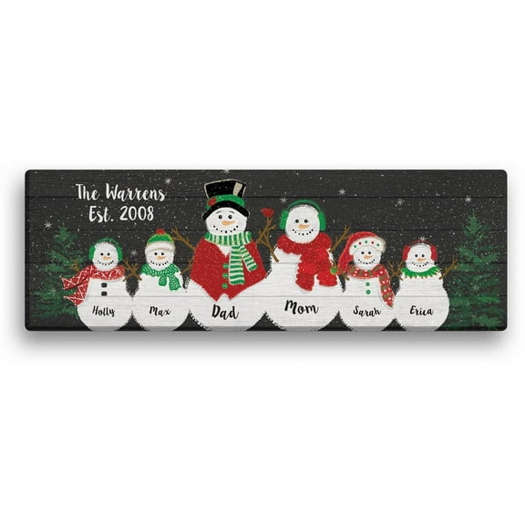 Snow Much Love Personalized 9" x 27" Canvas, Up to 4 Kids