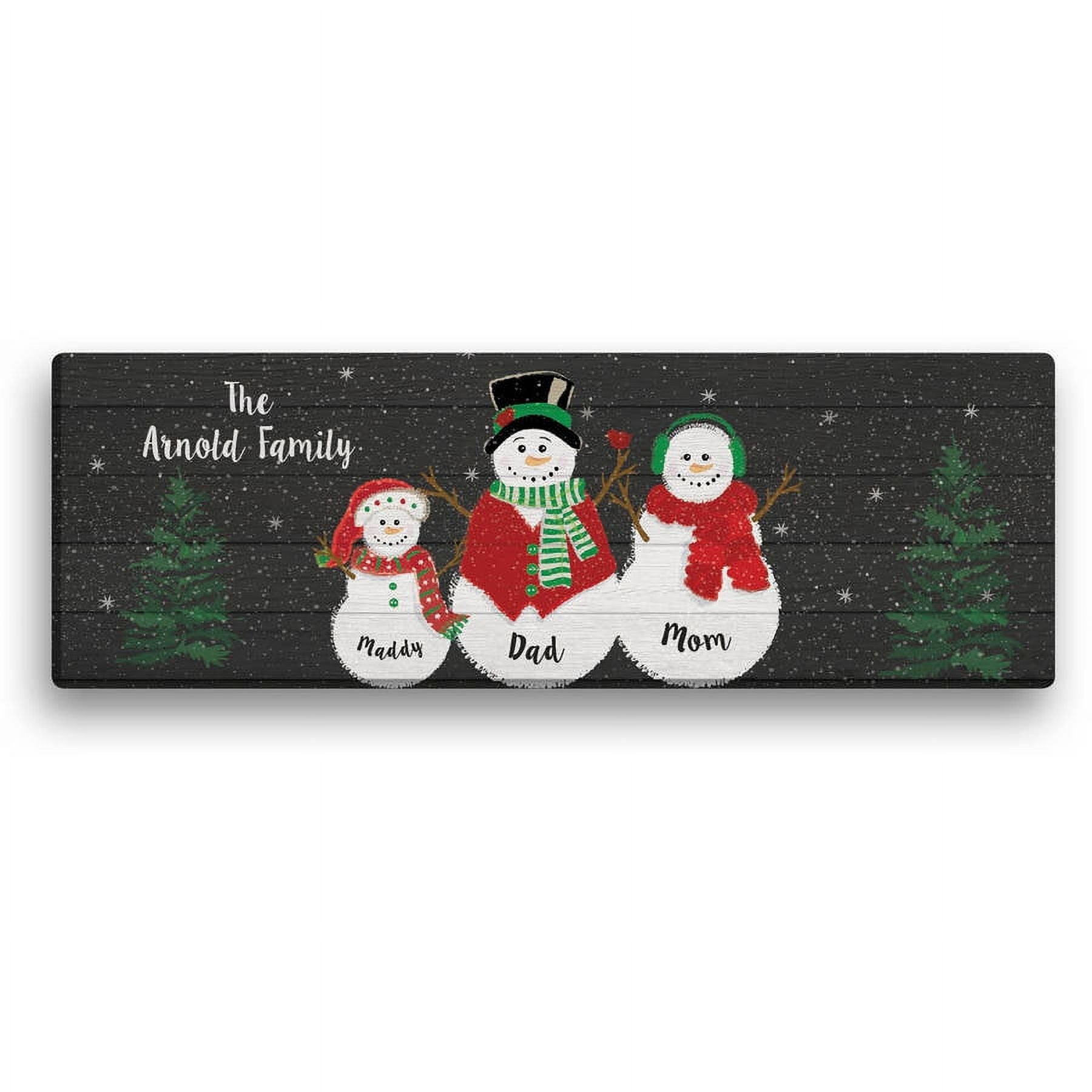 Snow Much Love Personalized 9" x 27" Canvas, Up to 4 Kids