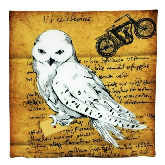 Snow Owl | Letter | Mail | Motorcycle | Vintage | Pillow Cover | Home Decor | Throw Pillows | Happy Birthday | Kids Room Decor | Room Decor