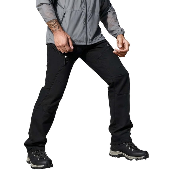 Snow Pants Men Fleece Lined Cargo Work Snowpants with Pockets Skiing Waterproof Outdoor Hiking Pants Men Winter Cold Weather Clothes