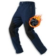 thumbnail image 1 of Snow Pants Men Ski Waterproof Pants Softshell Snowboard Pants Outdoor Hiking Fleece Lined Zipper Bottom Leg navy blue M, 1 of 7