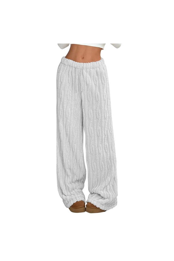 Snow Pants Womens Winter Warm Thick Plush Jogging Bottoms Plain Flannel Home Fleece Pyjama Trousers 2Xl Sweatpants Women