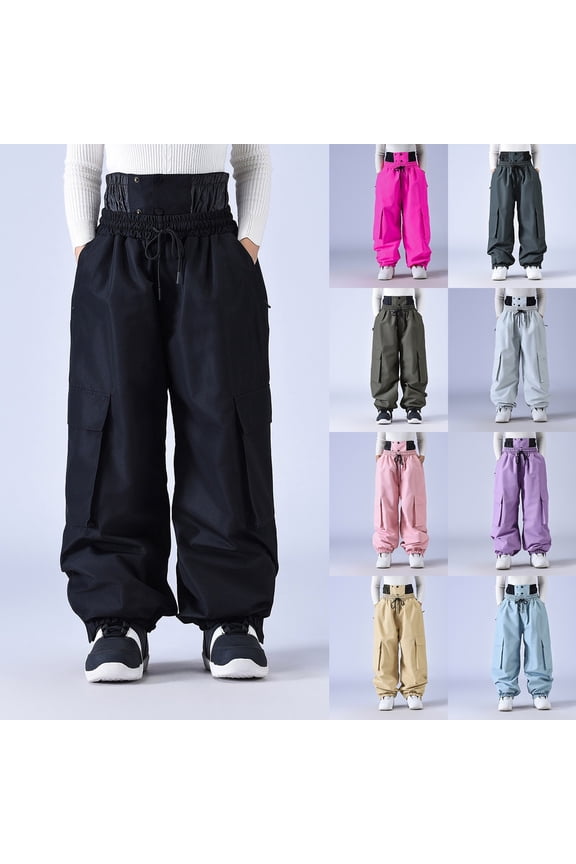 Snow Pants for Womens Winter Ski Trousers Windproof Insulated Cargo Joggers for Mountaineering Hiking Trekking Womens Ski Pants