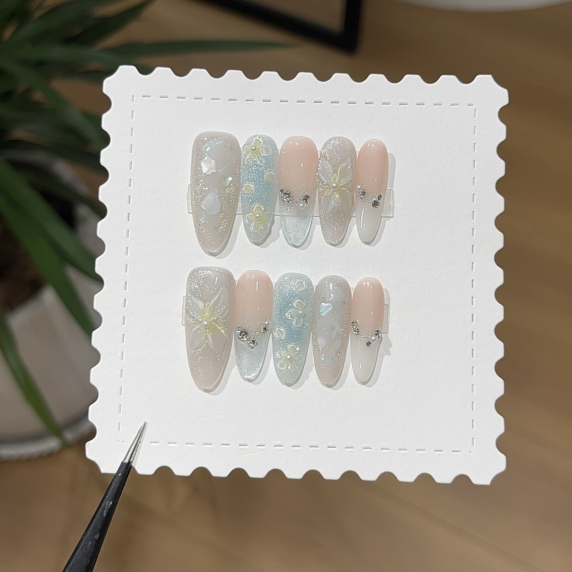[Snow Pear Blossom] Heavy Industry Clear Gray Blue Carved Shell Sky ...