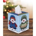 thumbnail image 1 of Snow People Tissue Box Cover Plastic Canvas Kit, 1 of 2