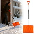 thumbnail image 1 of Snow Plow Snow Shovel with Ergonomic Grip, Winter Snow Removal Tools, Snow Removal,Heavy Duty Lightweight Shoveling Tool for Ice Removal,Shovelution Plastic Snow Dump with Assist Handle(Orange), 1 of 4