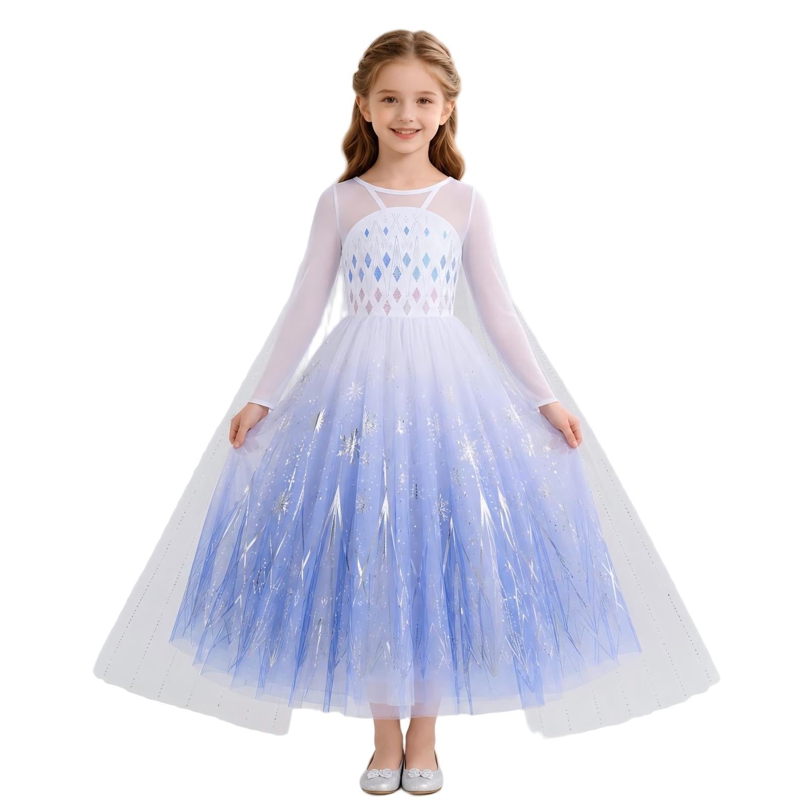 winter dress theme Snow Princess Costume Ice Queen Magic Gown Cosplay Party Outfit Ombre Tulle Cape Ballgown Range_Motherhood Aarti Off-Shoulder Ruched Bodycon OPTIONS:Only Lace Top themed or fairy tale